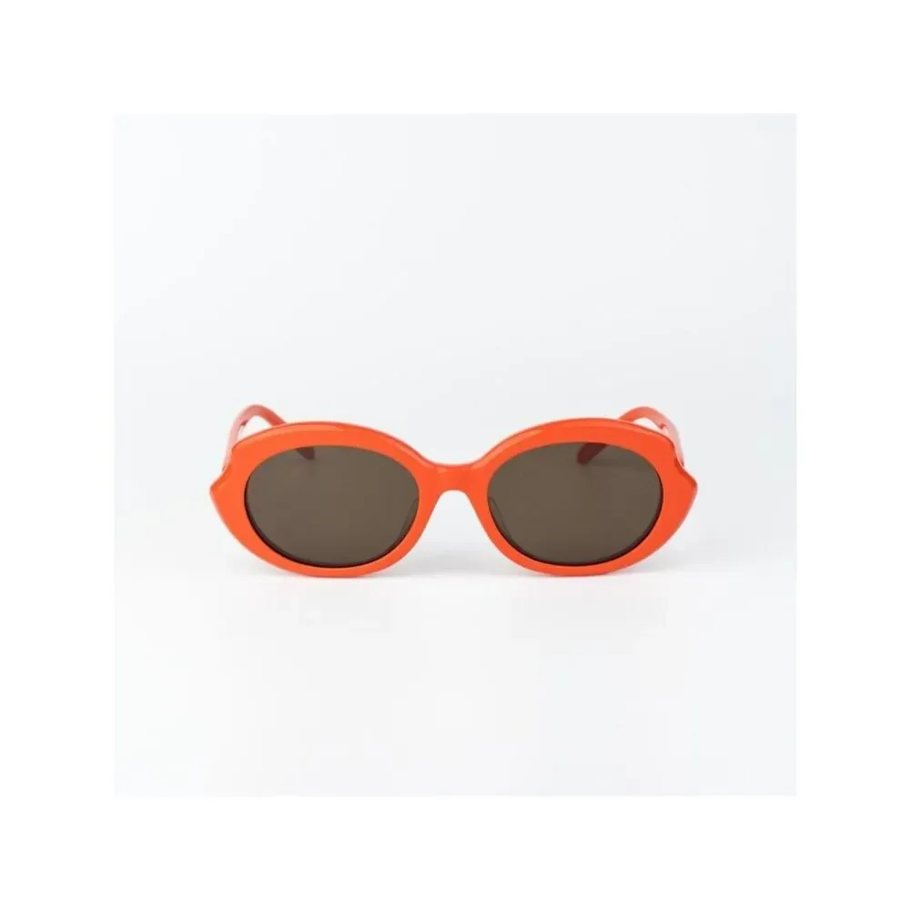 Loewe Women Sunglasses Orange Brown Oval LW40147F 42E NEW AUTHENTIC
